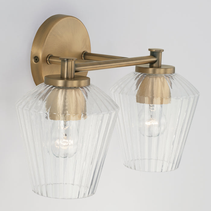 Capital Lighting 141421AD-507 Two Light Vanity, Aged Brass