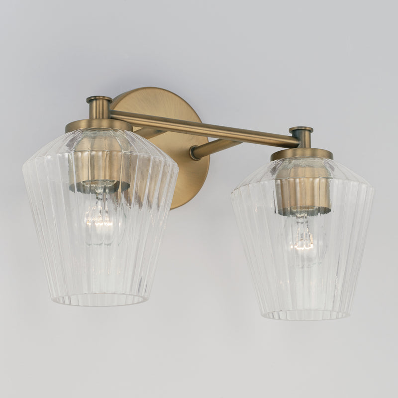Capital Lighting 141421AD-507 Two Light Vanity, Aged Brass