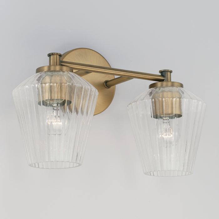 Capital Lighting 141421AD-507 Two Light Vanity, Aged Brass