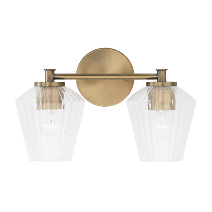 Capital Lighting 141421AD-507 Two Light Vanity, Aged Brass
