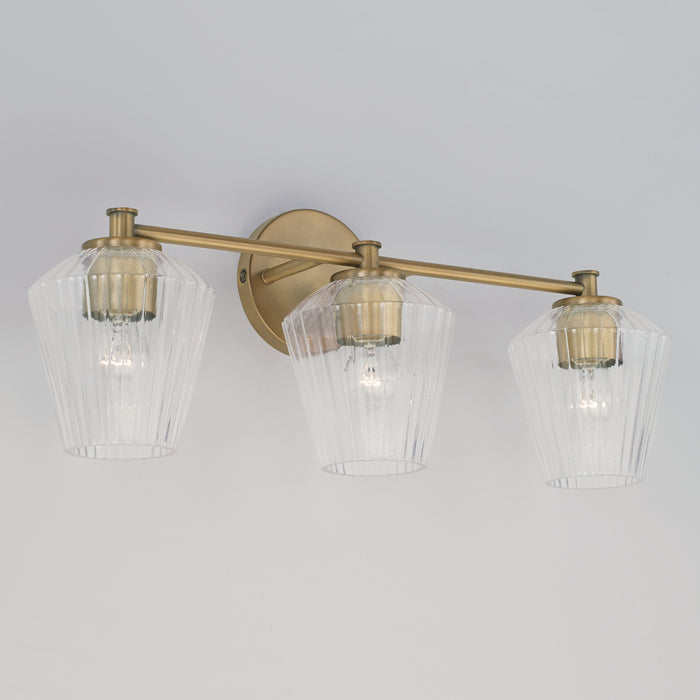 Capital Lighting 141431AD-507 Three Light Vanity, Aged Brass
