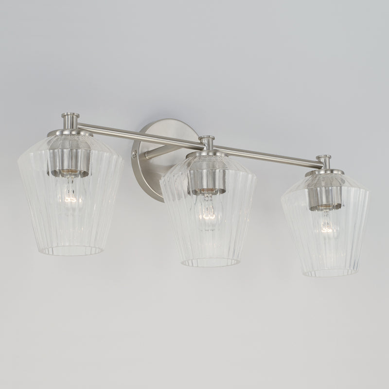 Capital Lighting 141431BN-507 Three Light Vanity, Brushed Nickel