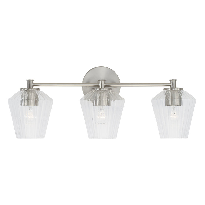 Capital Lighting 141431BN-507 Three Light Vanity, Brushed Nickel