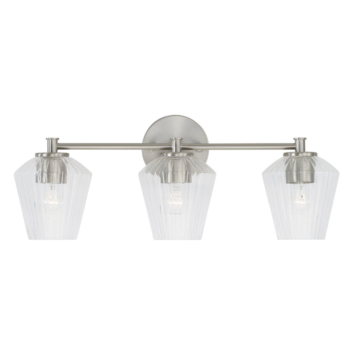 Capital Lighting 141431BN-507 Three Light Vanity, Brushed Nickel