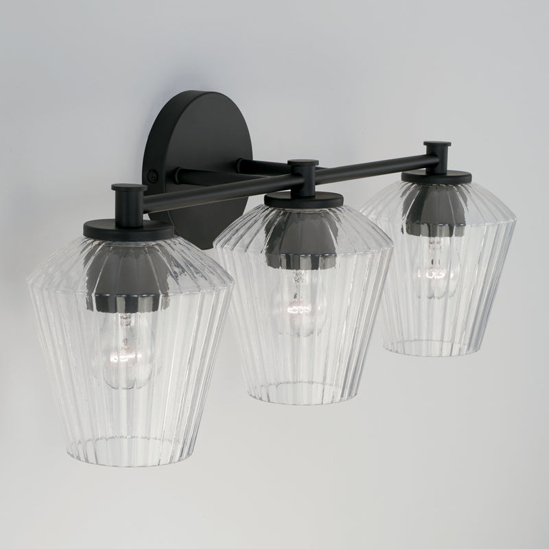 Capital Lighting 141431MB-507 Three Light Vanity, Matte Black