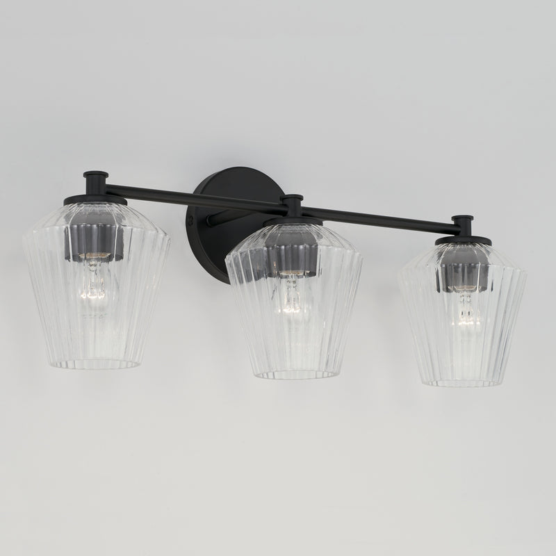 Capital Lighting 141431MB-507 Three Light Vanity, Matte Black