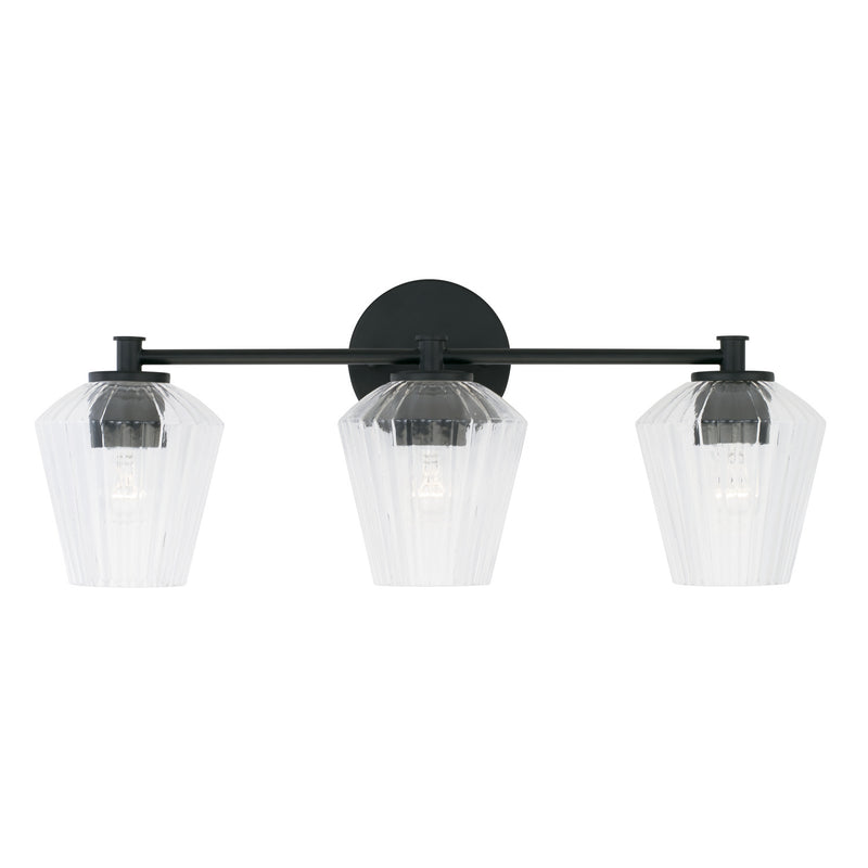 Capital Lighting 141431MB-507 Three Light Vanity, Matte Black