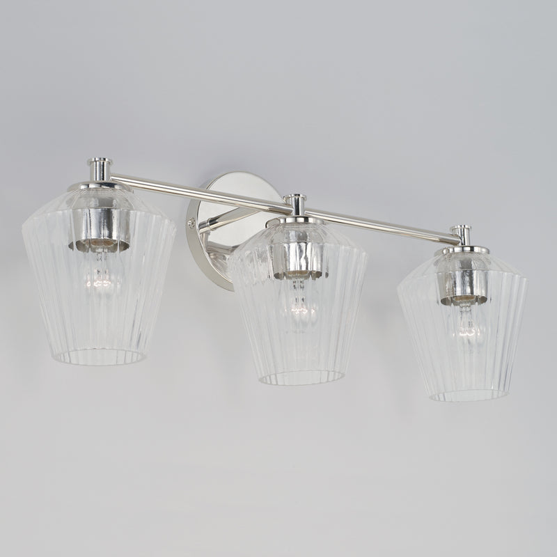 Capital Lighting 141431PN-507 Three Light Vanity, Polished Nickel