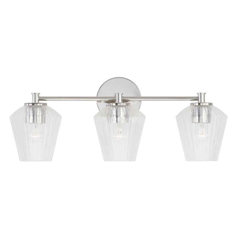 Capital Lighting 141431PN-507 Three Light Vanity, Polished Nickel
