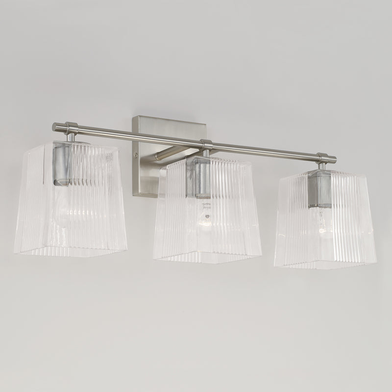 Capital Lighting 141731BN-508 Three Light Vanity, Brushed Nickel