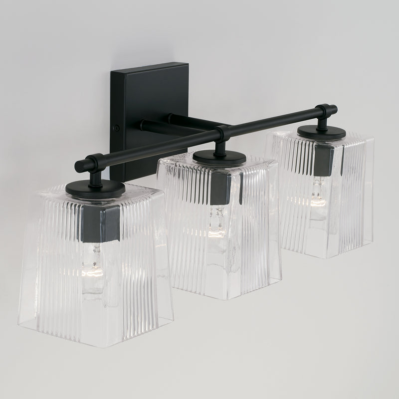 Capital Lighting 141731MB-508 Three Light Vanity, Matte Black