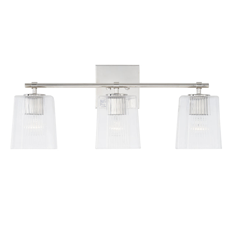 Capital Lighting 141731PN-508 Three Light Vanity, Polished Nickel