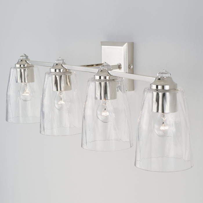 Capital Lighting 141841PN-509 Four Light Vanity, Polished Nickel