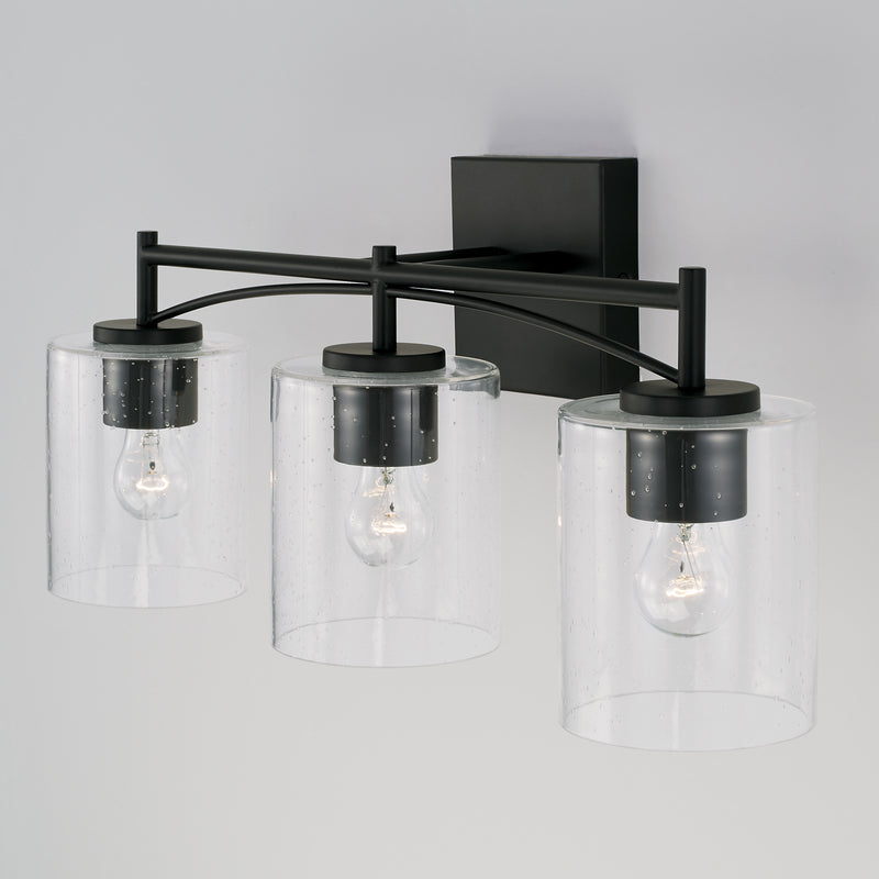 Capital Lighting 142031MB-510 Three Light Vanity, Matte Black