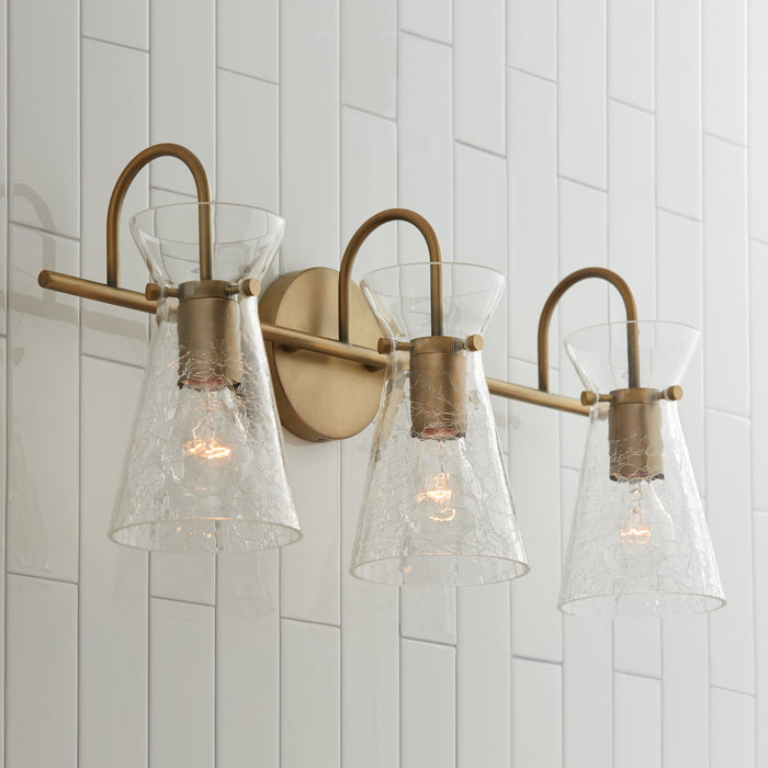 Capital Lighting 142431AD Three Light Vanity, Aged Brass