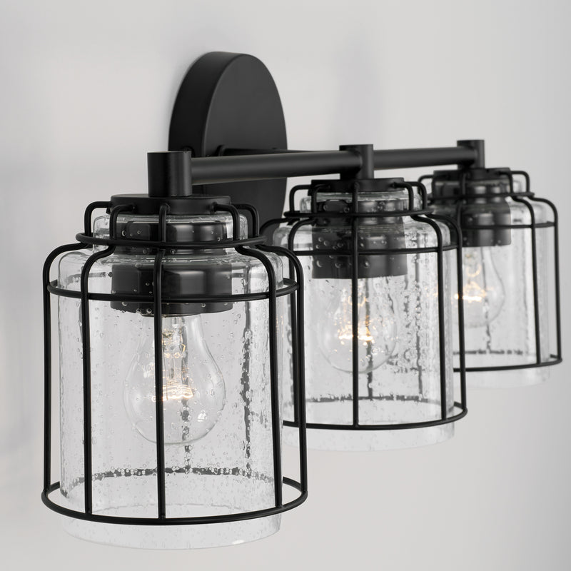 Capital Lighting 142931MB-516 Three Light Vanity, Matte Black
