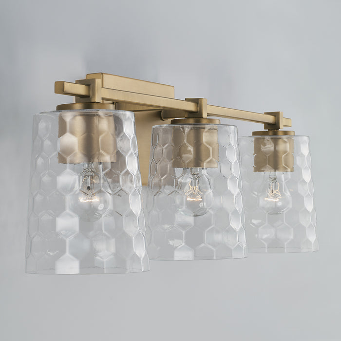 Capital Lighting 143531AD-517 Three Light Vanity, Aged Brass