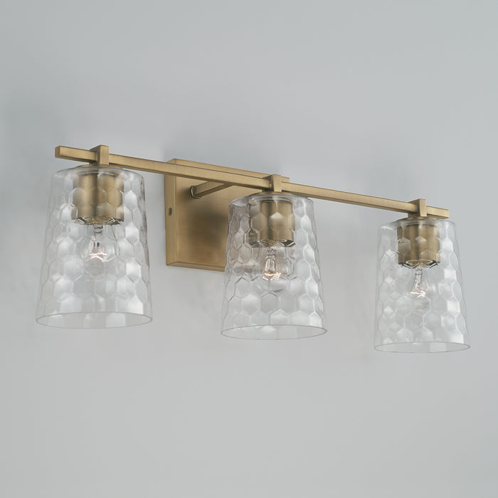 Capital Lighting 143531AD-517 Three Light Vanity, Aged Brass