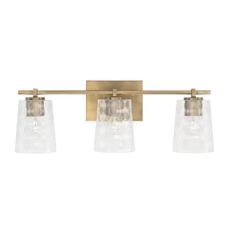Capital Lighting 143531AD-517 Three Light Vanity, Aged Brass