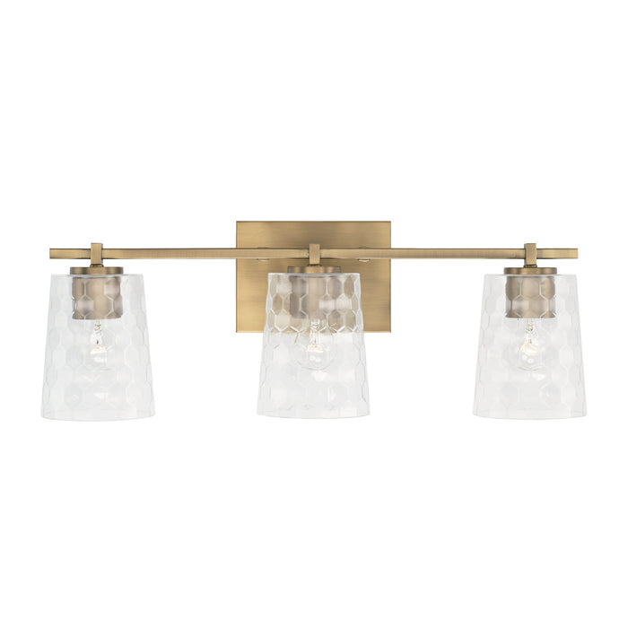 Capital Lighting 143531AD-517 Three Light Vanity, Aged Brass