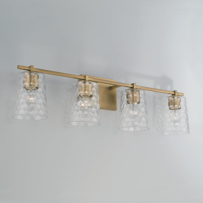 Capital Lighting 143541AD-517 Four Light Vanity, Aged Brass