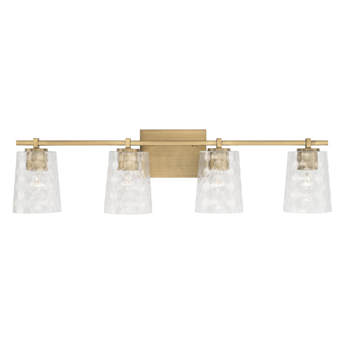Capital Lighting 143541AD-517 Four Light Vanity, Aged Brass