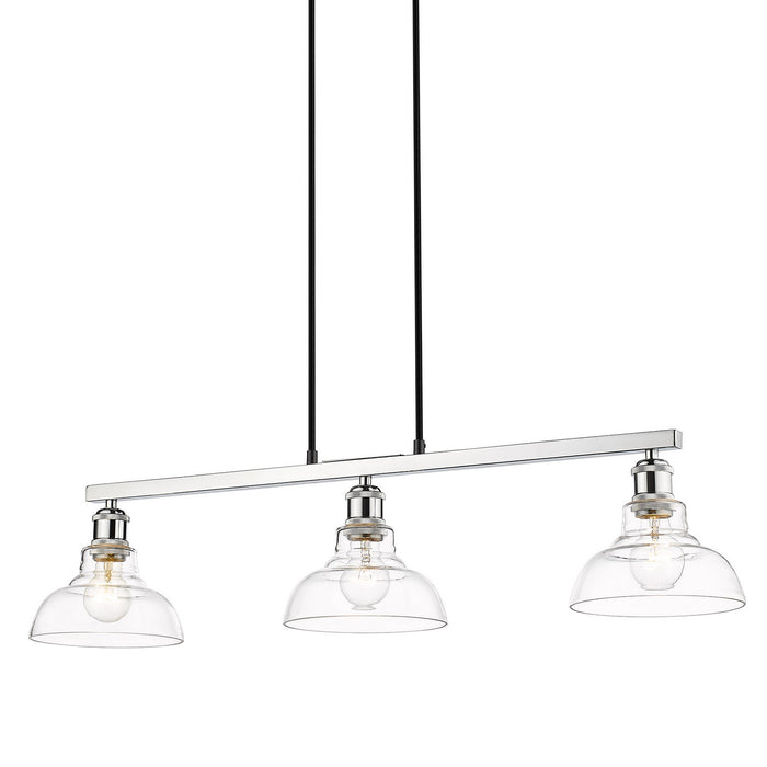 Golden 0305-3SF CH-CLR Three Light Semi-Flush Mount, Chrome