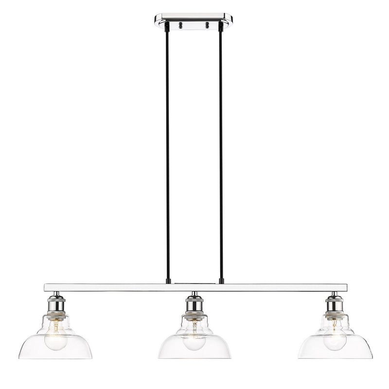 Golden 0305-3SF CH-CLR Three Light Semi-Flush Mount, Chrome