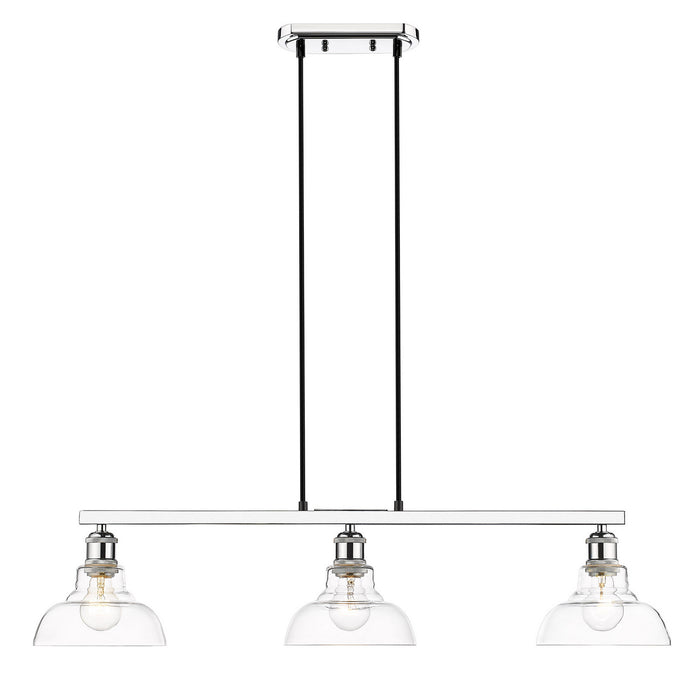 Golden 0305-3SF CH-CLR Three Light Semi-Flush Mount, Chrome