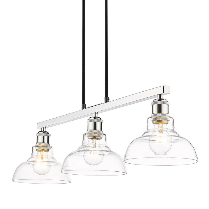 Golden 0305-3SF CH-CLR Three Light Semi-Flush Mount, Chrome