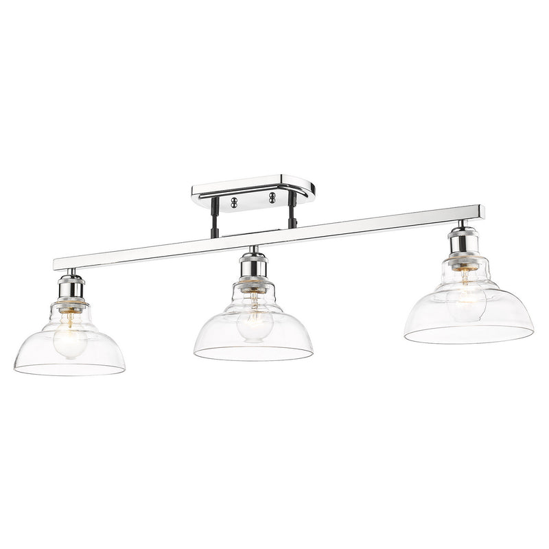 Golden 0305-LP CH-CLR Three Light Linear Pendant, Chrome