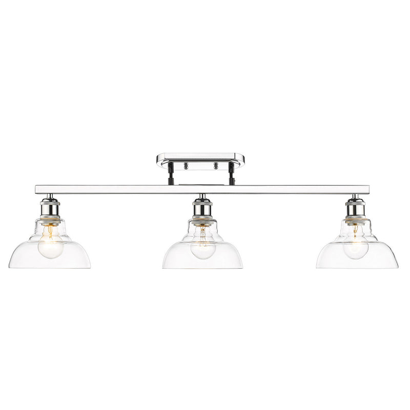 Golden 0305-LP CH-CLR Three Light Linear Pendant, Chrome