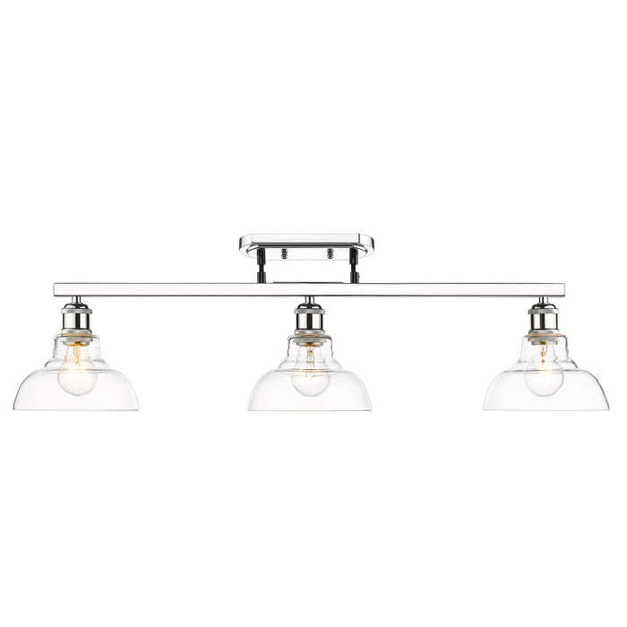 Golden 0305-LP CH-CLR Three Light Linear Pendant, Chrome