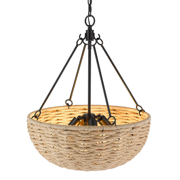 Golden 1073-4P BLK Four Light Pendant, Matte Black