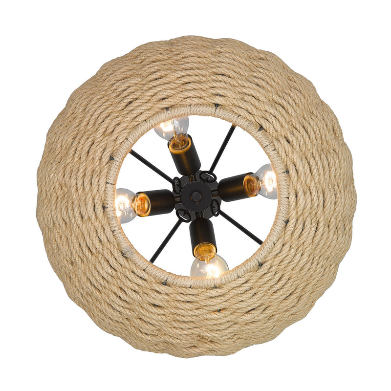 Golden 1073-4P BLK Four Light Pendant, Matte Black