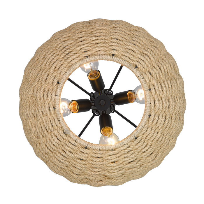 Golden 1073-4P BLK Four Light Pendant, Matte Black