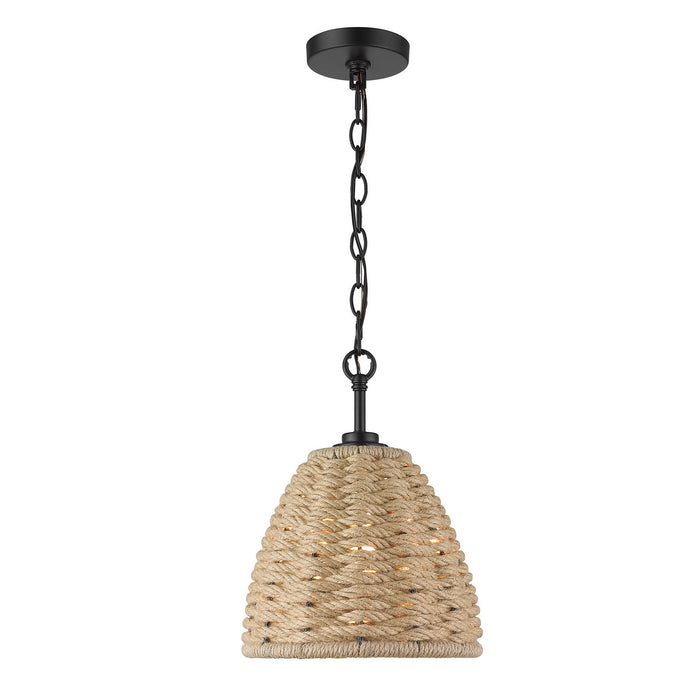 Golden 1073-M1L BLK One Light Mini Pendant, Matte Black