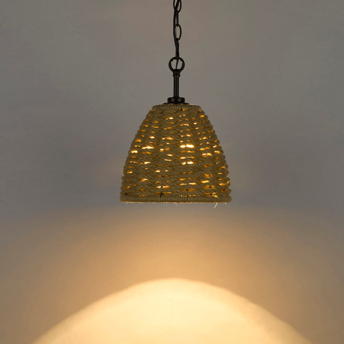 Golden 1073-M1L BLK One Light Mini Pendant, Matte Black