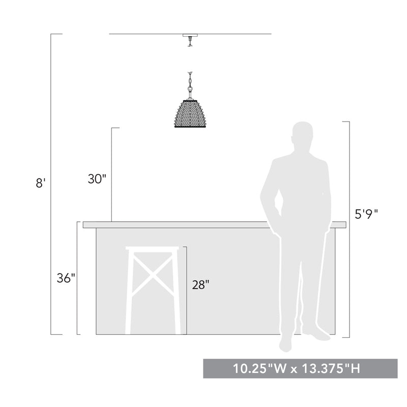 Golden 1073-M1L BLK One Light Mini Pendant, Matte Black