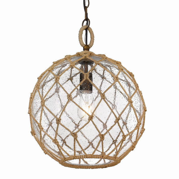 Golden 1092-M BC-SD One Light Pendant, Burnished Chestnut