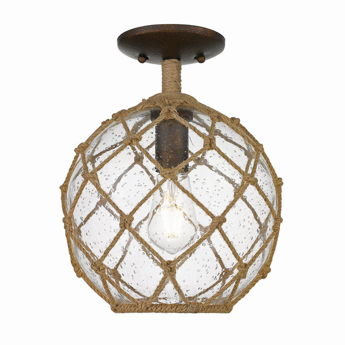 Golden 1092-SF BC-SD One Light Semi-Flush Mount, Burnished Chestnut