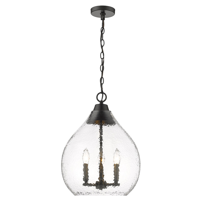 Golden 1094-3P BLK-HCG Three Light Pendant, Matte Black