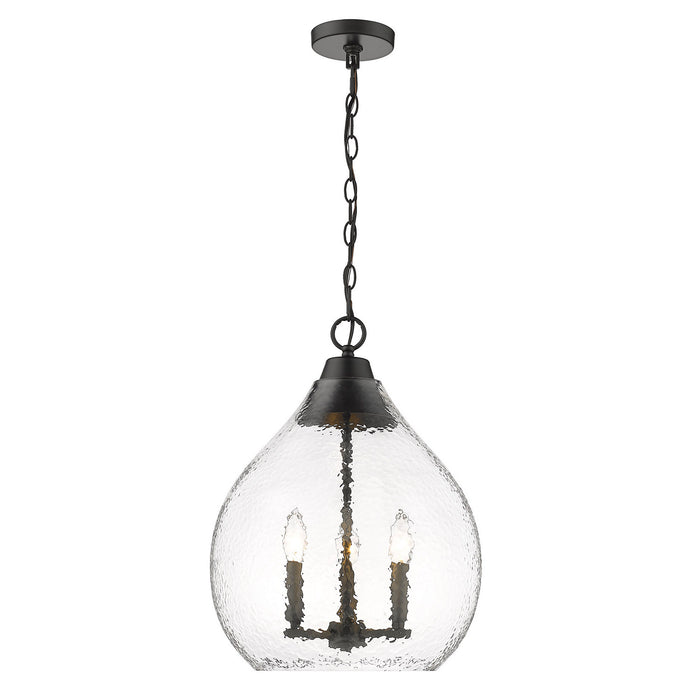 Golden 1094-3P BLK-HCG Three Light Pendant, Matte Black