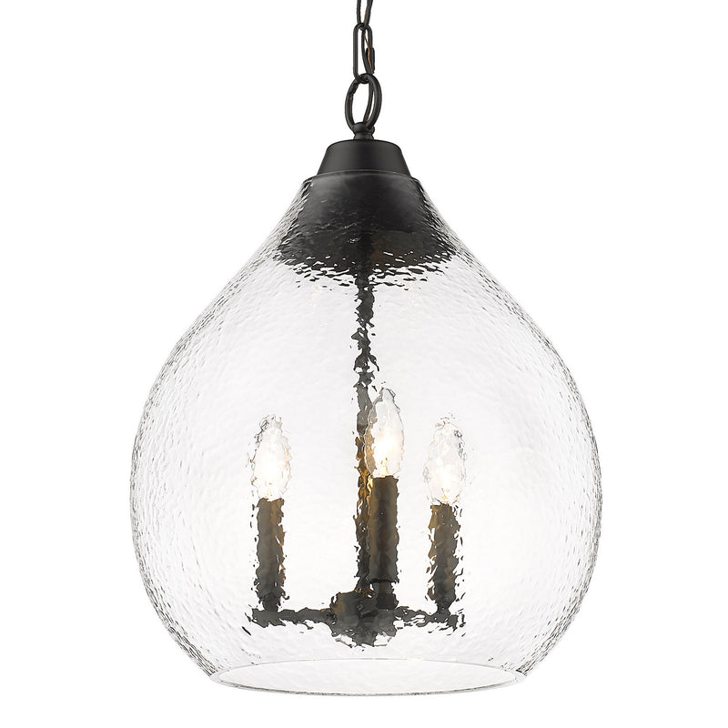 Golden 1094-3P BLK-HCG Three Light Pendant, Matte Black