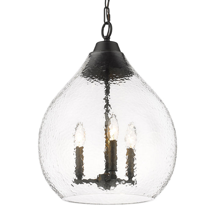 Golden 1094-3P BLK-HCG Three Light Pendant, Matte Black
