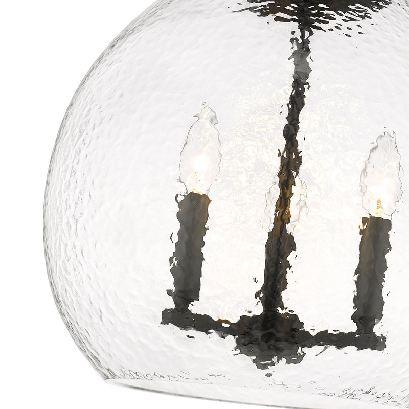 Golden 1094-3P BLK-HCG Three Light Pendant, Matte Black