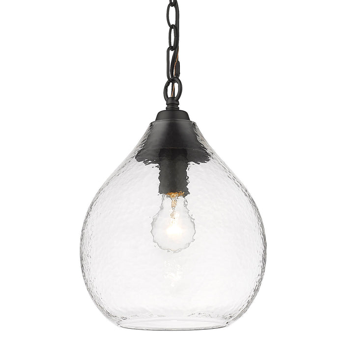 Golden 1094-S BLK-HCG One Light Pendant, Matte Black