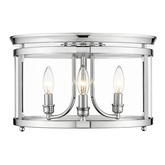 Golden 1157-FM CH Three Light Flush Mount, Chrome