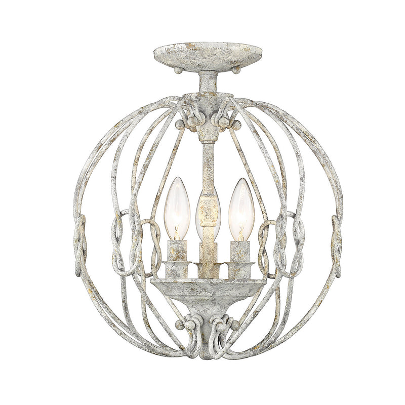 Golden 1349-SF OY Three Light Semi-Flush Mount, Oyster
