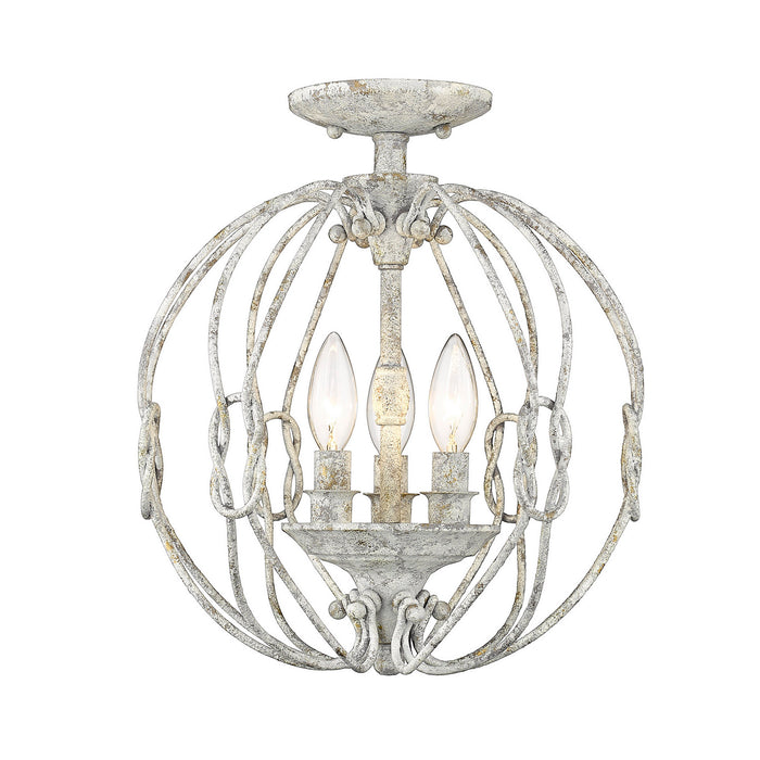Golden 1349-SF OY Three Light Semi-Flush Mount, Oyster